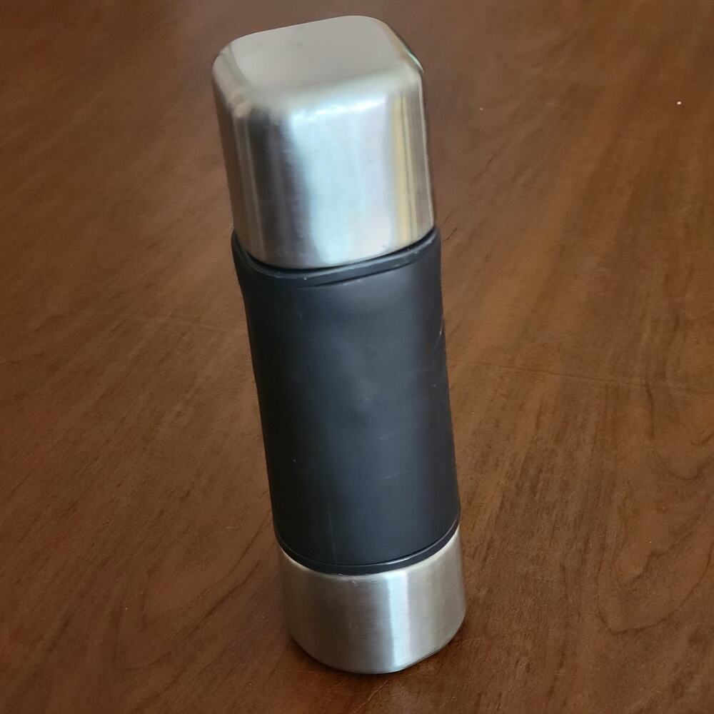 Starbucks Black Rubber Sleeve Square Top Stainless Steel Thermos 16 oz 2005